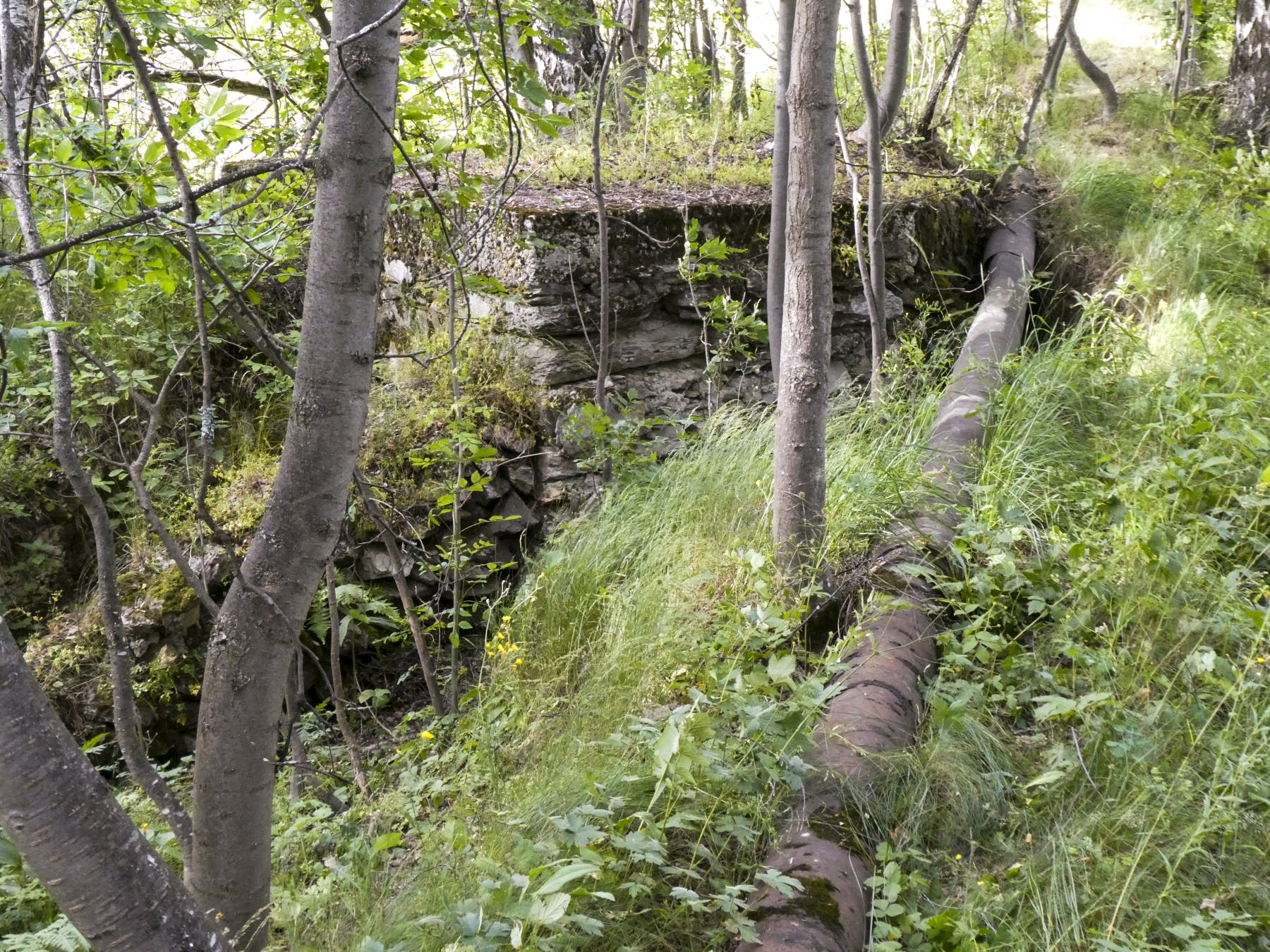 Ligne Maginot - AMODON - (Abri) - Conduite d'alimentation en eau de l'abri passant devant Amodon 1, probablement provisoire vu l'exposition - ELLENA - CUNY