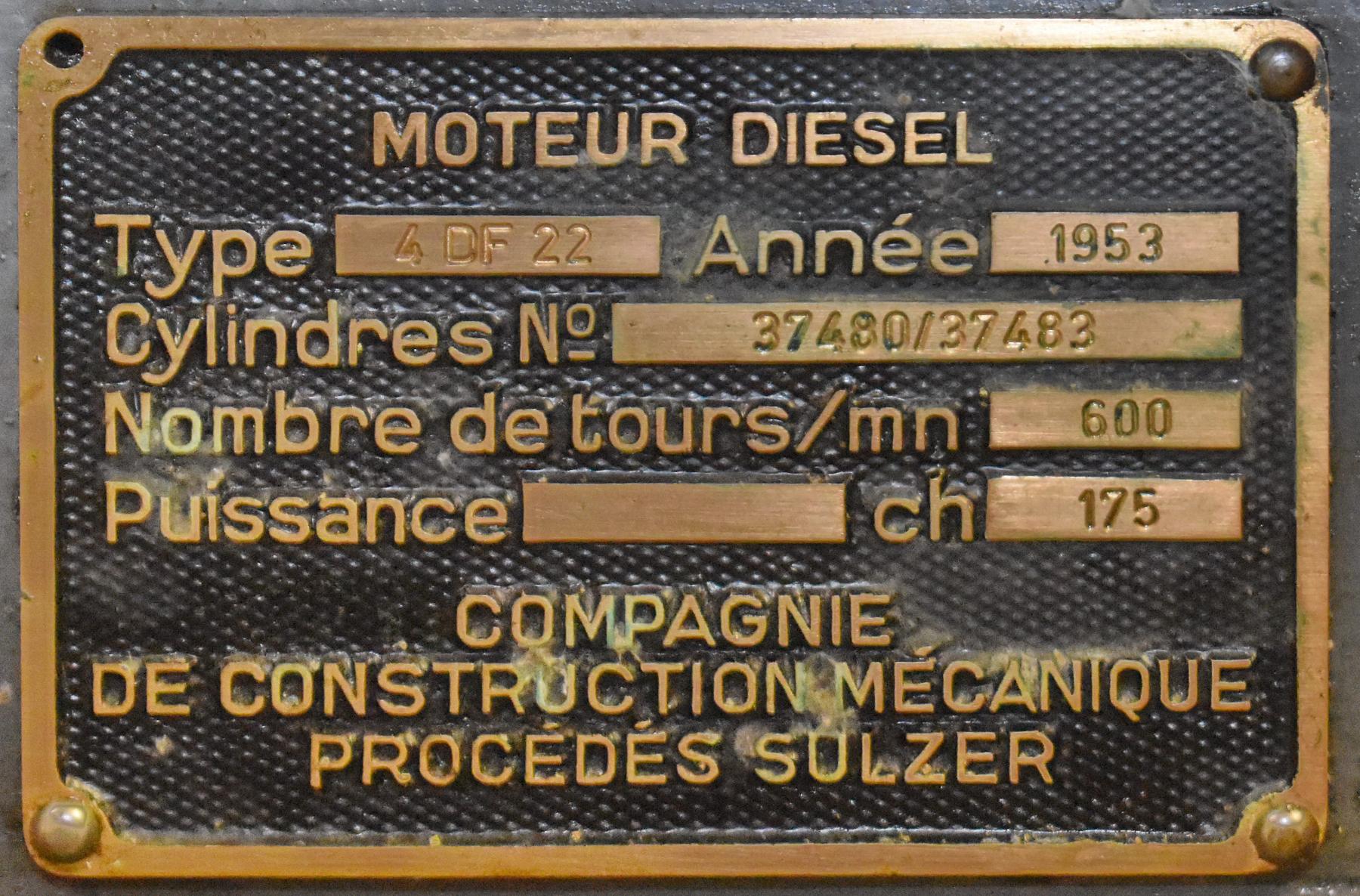 Ligne Maginot - FOUR A CHAUX - FAC - (Ouvrage d'artillerie) - Plaque de constructeur des moteurs Sulzer - Daniel Froehly