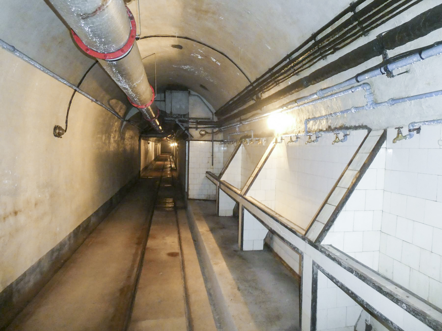 Ligne Maginot - BARBONNET (BT) - (Ouvrage d'artillerie) - Les lavabos dans la galerie principale - Daniel ELLENA - Philippe CUNY
