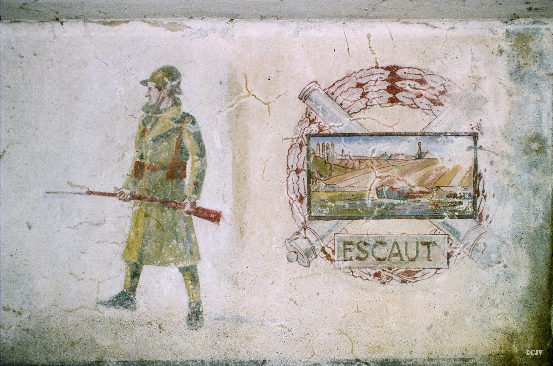 Ligne Maginot - B513 - WARGNIES LE GRAND - (Blockhaus pour canon) - Peintures murales dans le blockhaus - Lia VERMEULEN