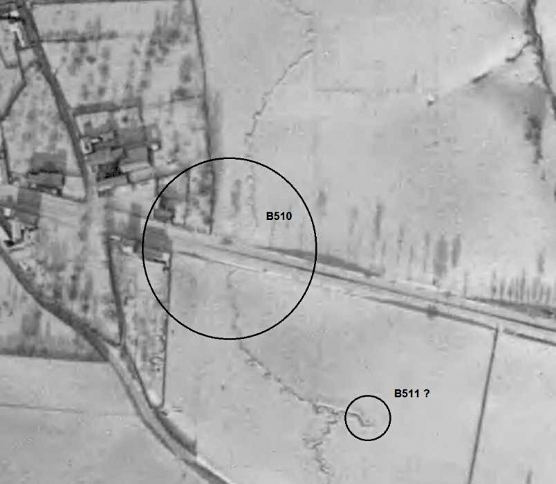 Ligne Maginot - B511 - JENLAIN Sud (Blockhaus pour arme infanterie) - Photo aérienne de l'hiver 1940 - IGN - Géoportail 1940
