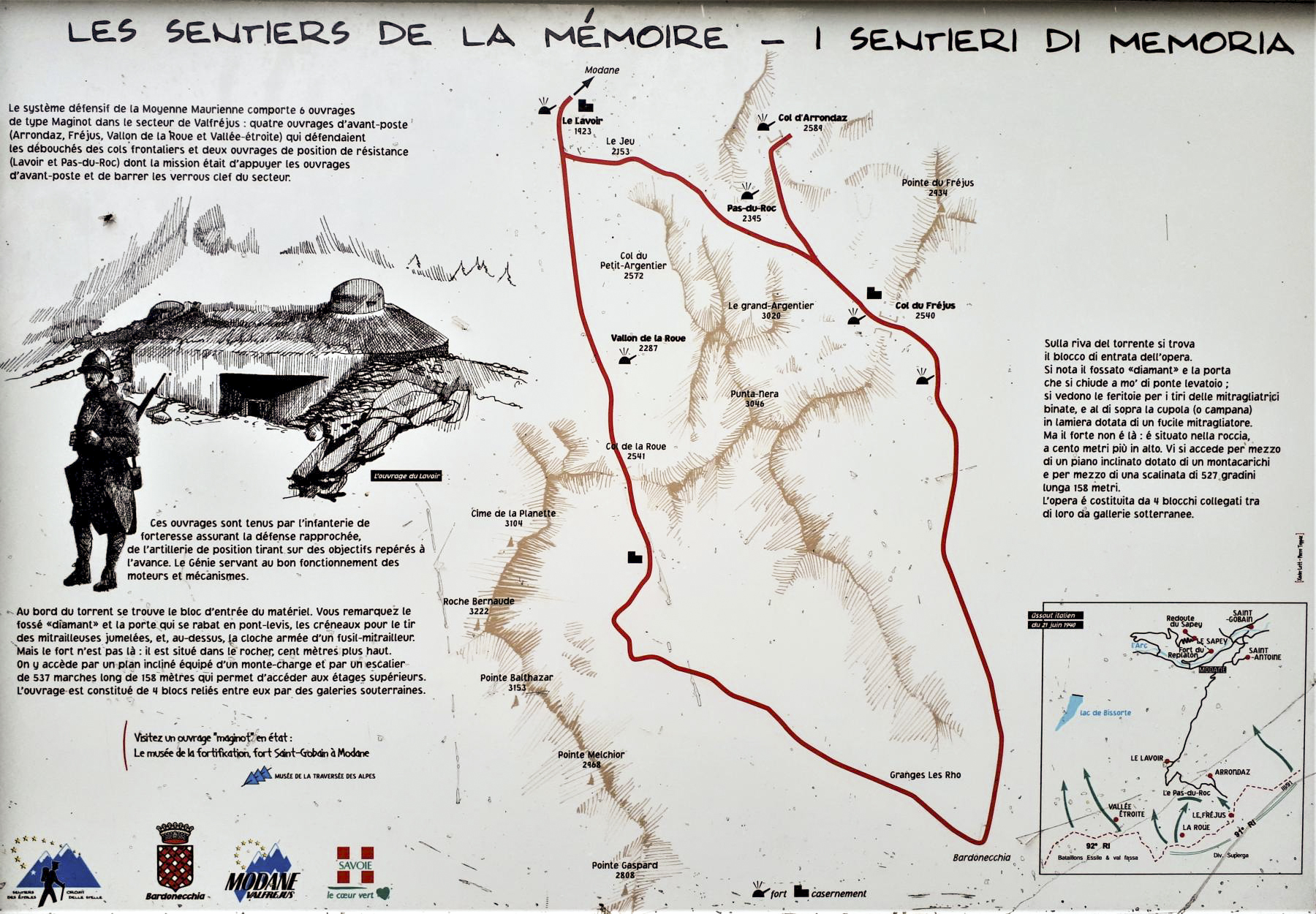Ligne Maginot - LAVOIR - (Ouvrage d'artillerie) - Panneau 'les sentiers de la mémoire' - Gregory Fuchs