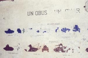 Ligne Maginot - COUME VILLAGE - A29 - (Ouvrage d'infanterie) - Chambre de tir
Un obus un char
Instructions et silhouettes
