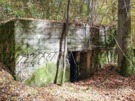 Ligne Maginot - CB445 - BOIS KARRE 3 - (Blockhaus pour canon) - Vue de l'arrière
Entrée de la pièce AC.