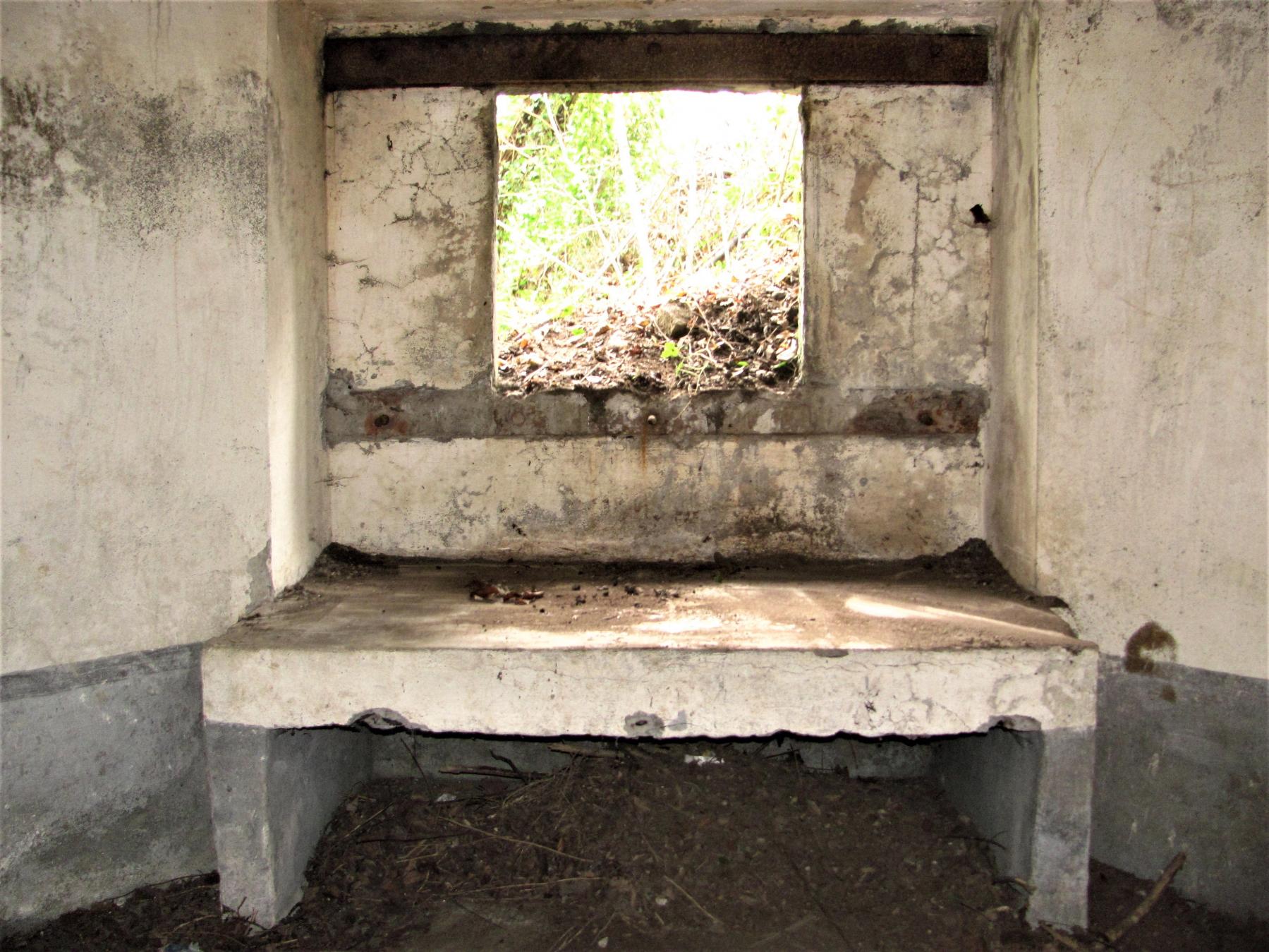 Ligne Maginot - C5 - HELIENBRUCK 1 - (Blockhaus pour canon) - le créneau et sa table  - Baptiste Gaudin