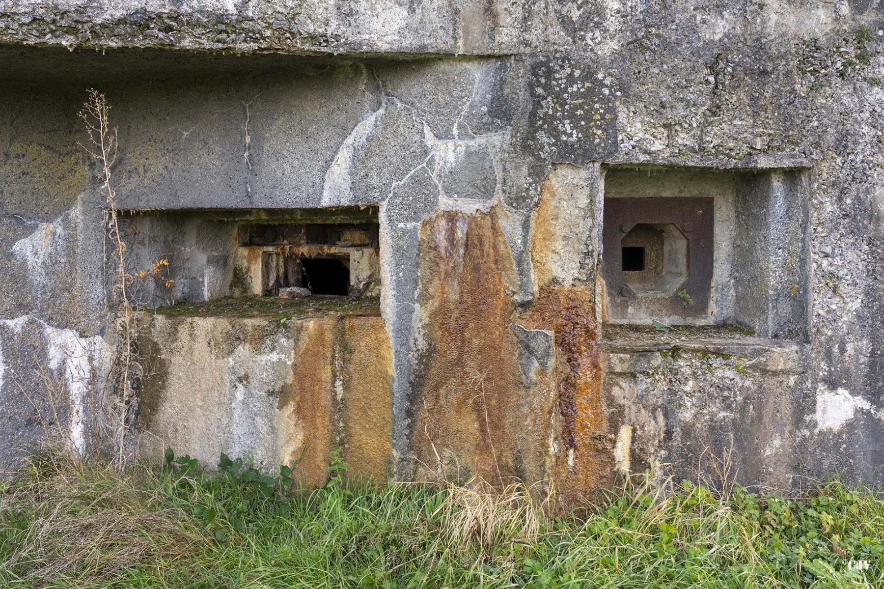 Ligne Maginot - B512 - WARGNIES LE GRAND OUEST - (Blockhaus pour canon) - Les créneaux du côté ouest  - Lia VERMEULEN
