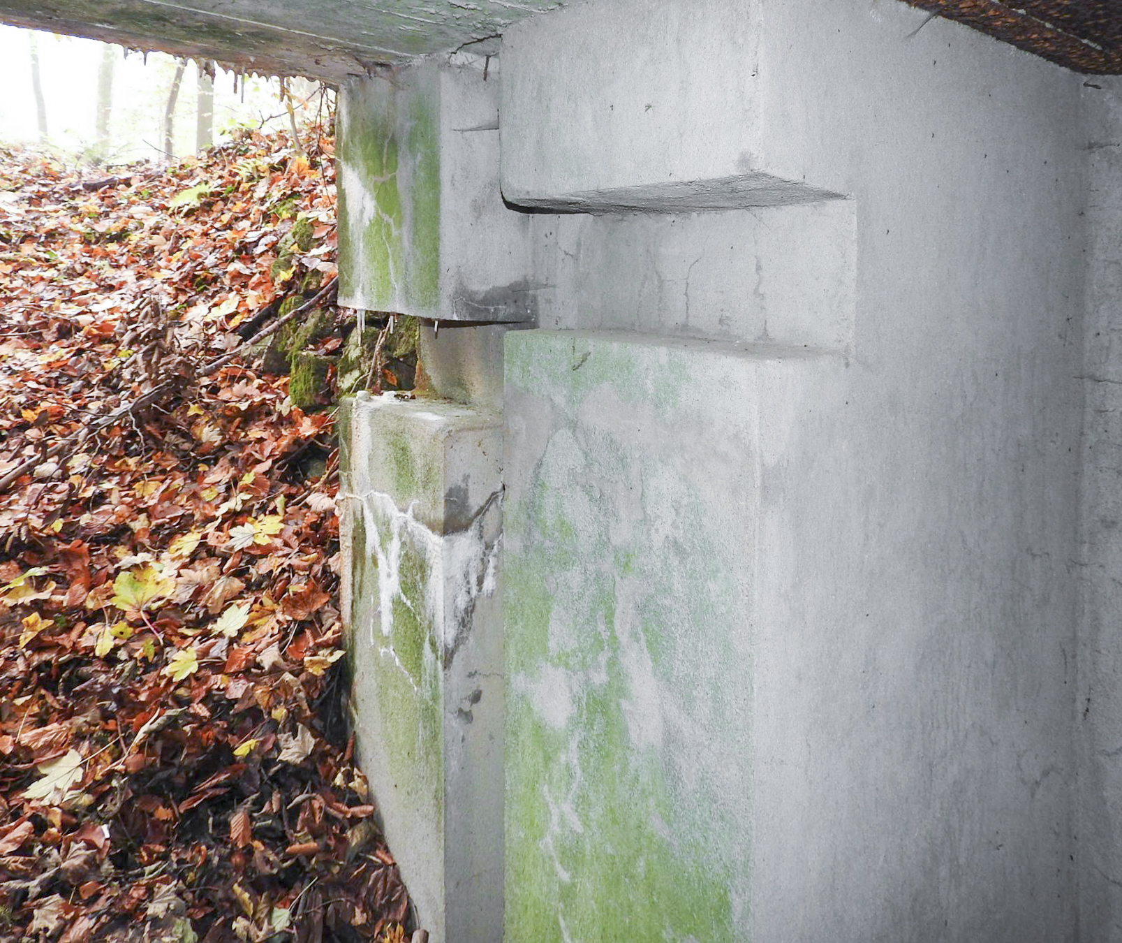 Ligne Maginot - STOCKEN 5 - (Blockhaus pour canon) - Les rainures pour obturer l'entrée arrière avec des rails de chemin de fer. - STENGER Mathieu