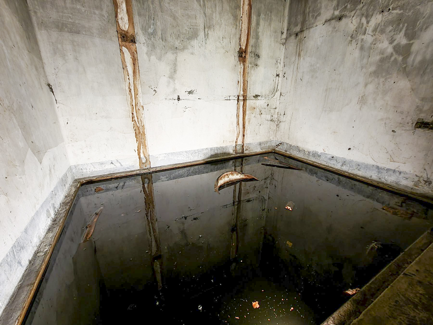 Ligne Maginot - E' - (Chambre de coupure - Avec central) - La chambre de coupure se remplit d'eau. 
Elle sera probablement inondée d'ici quelques années. - DK_Antoine4
