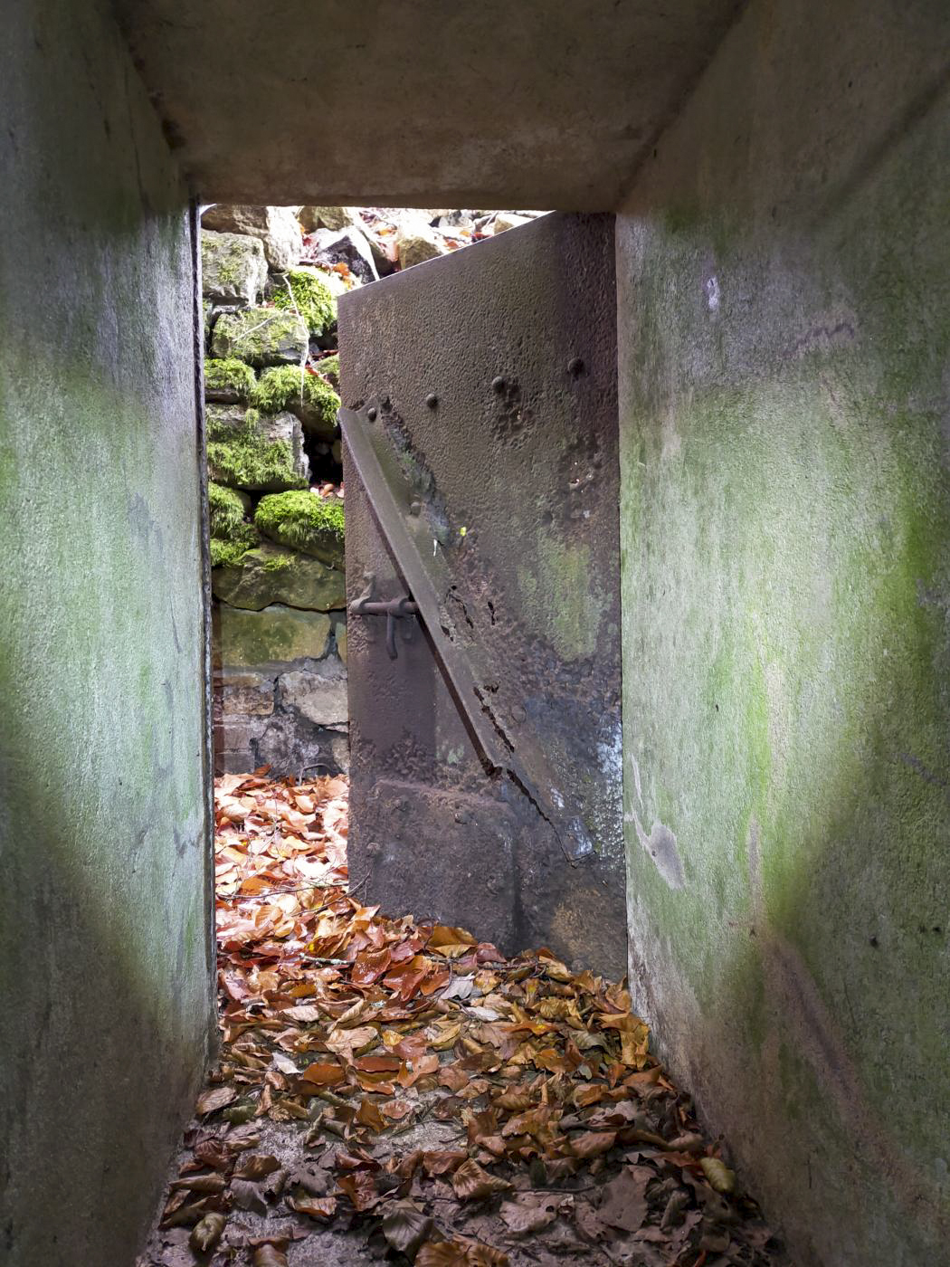 Ligne Maginot - HUBERBUSCH 1 - (Blockhaus pour arme infanterie) - Entrée du blockhaus avec sa porte. - Julien Boulanger