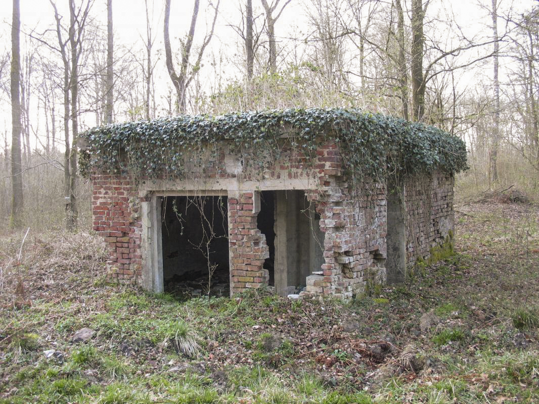 Ligne Maginot - RAUCOURT - (Stand de tir) - Vue coté arrière
L'entrée pour le personnel se trouve sur la droite du bâtiment.
Une entrée pour la pièce antichar se trouve à l'arrière, avec à sa droite une fenêtre. - MEURANT Sebastien