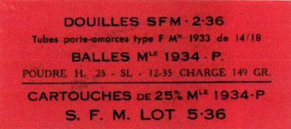 Ligne Maginot - Etiquette de liasse servant à accompagner les cartouches dispatchées en caisses métalliques - 