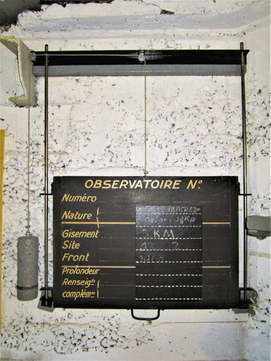 Ligne Maginot - AC1B - MC22 - LA COSTAUDE - (Casemate d'artillerie) - Tableau des relevés d'observation - Gregory Fuchs