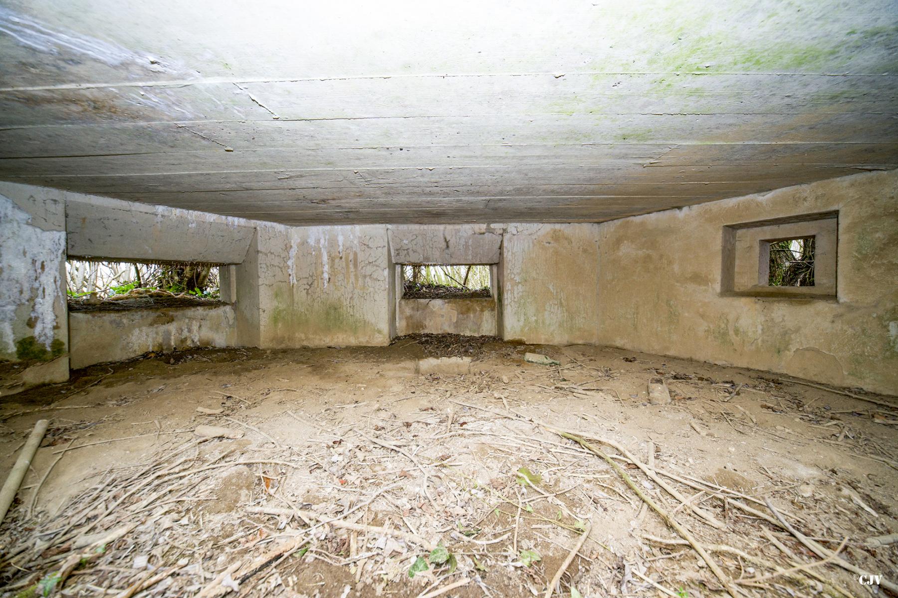 Ligne Maginot - B636 - BOIS D'ELESMES - (Blockhaus pour canon) - L'intérieur
La taille des créneaux est different - Lia VERMEULEN
