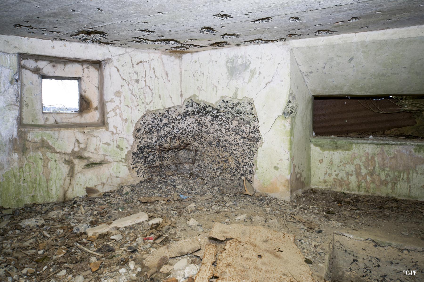 Ligne Maginot - B638 - PETIT BOSQUET - (Blockhaus pour canon) - Le blockhaus semble d’être touche par un coup depuis l'arrière - Lia VERMEULEN