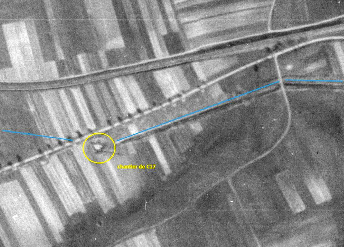 Ligne Maginot - CEZF-27 - GALLISMATT - (Blockhaus lourd type STG / STG-FCR - Double) - Les fouilles sont encore visibles en 1948. - IGN