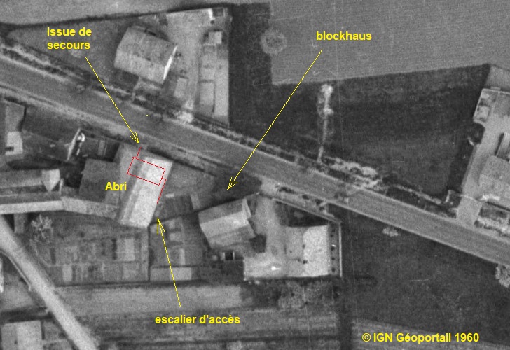 Ligne Maginot - WOLFGANTZEN VILLAGE 2 - (Abri) -  - IGN - Géoportail 1960
