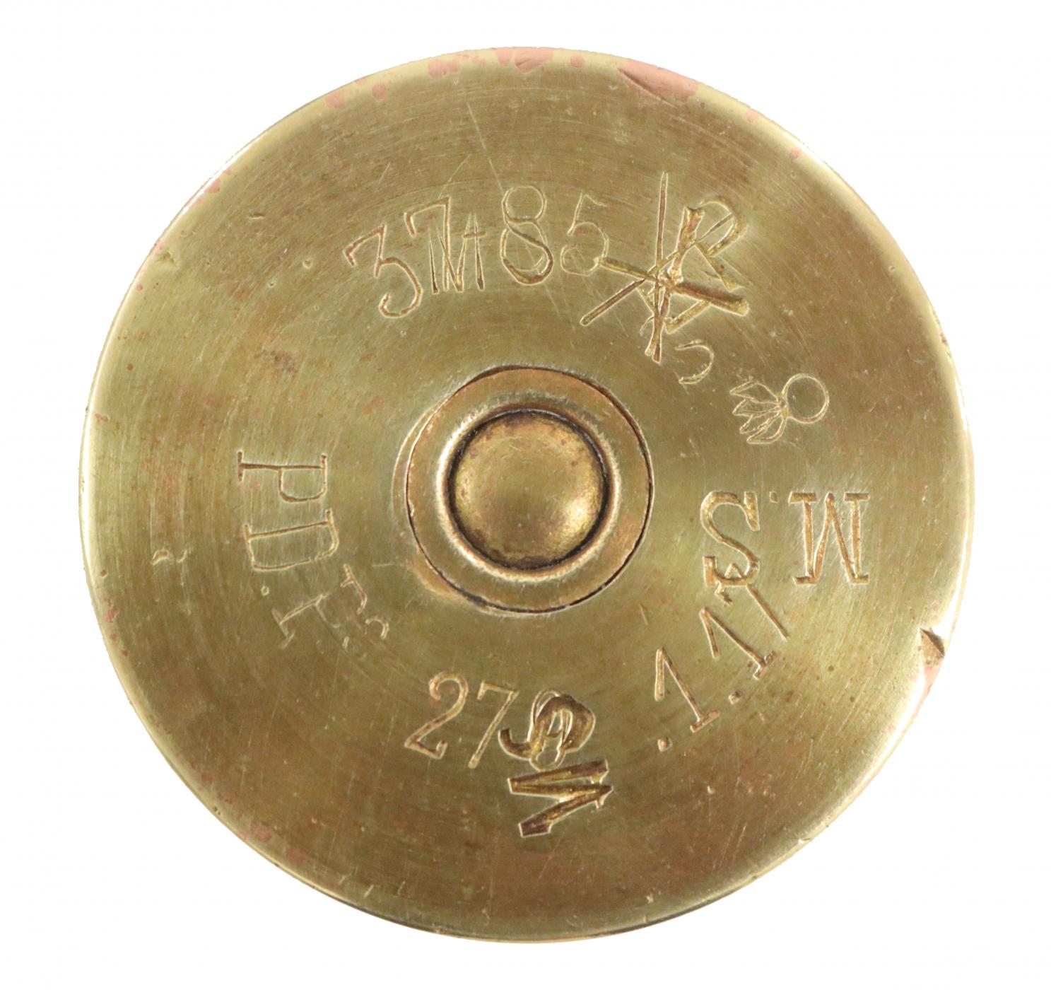 Ligne Maginot - Munition de 37 mm mle 1885 - Culot 37-85 à 4 surcharges 
1EP et 3 MS