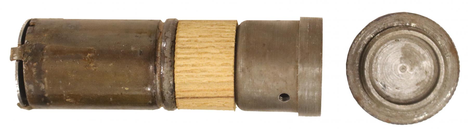 Ligne Maginot - Munition de 37 mm mle 1885 - Obus porte message BLM
Partie fumigène et boite à message