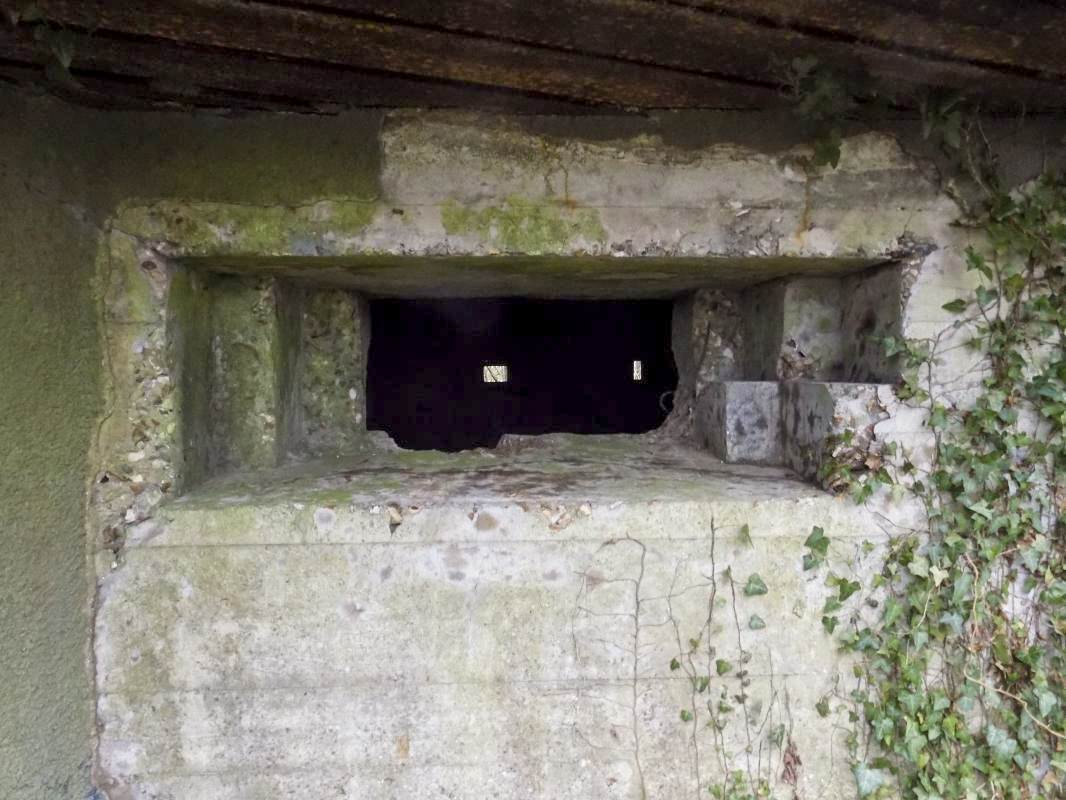 Ligne Maginot - 103 - CHATEAU BELLEVUE - (Blockhaus lourd type STG / STG-FCR - Double) - Face gauche, créneau AC - R Tucker
