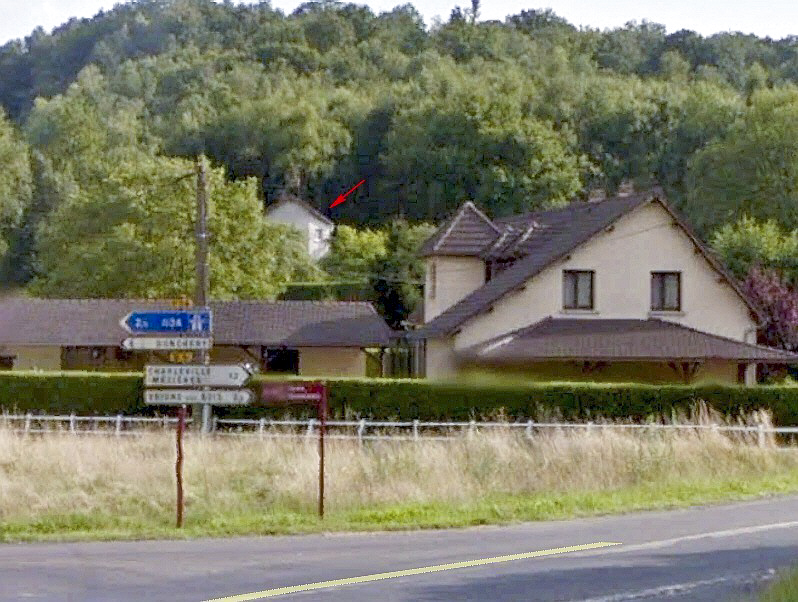 Ligne Maginot - MF9 - L - MONTIMONT - (Poste GRM - Maison Forte) - Vue depuis le carrefour avec DMP - Google Streetview 2018