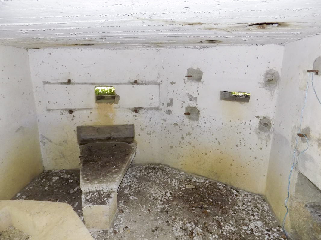 Ligne Maginot - 82BIS - LA NIVRAGNE NORD - (Blockhaus pour canon) - Faces gauche l'arrière (créneau Hotchkiss) et gauche frontale, (créneau FM) - R Tucker