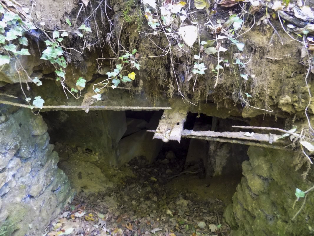 Ligne Maginot - 30A - COTE SAINT MARTIN - (Blockhaus pour canon) - Ce qui reste du structure pour supporter le toit de l'extérieur - R Tucker