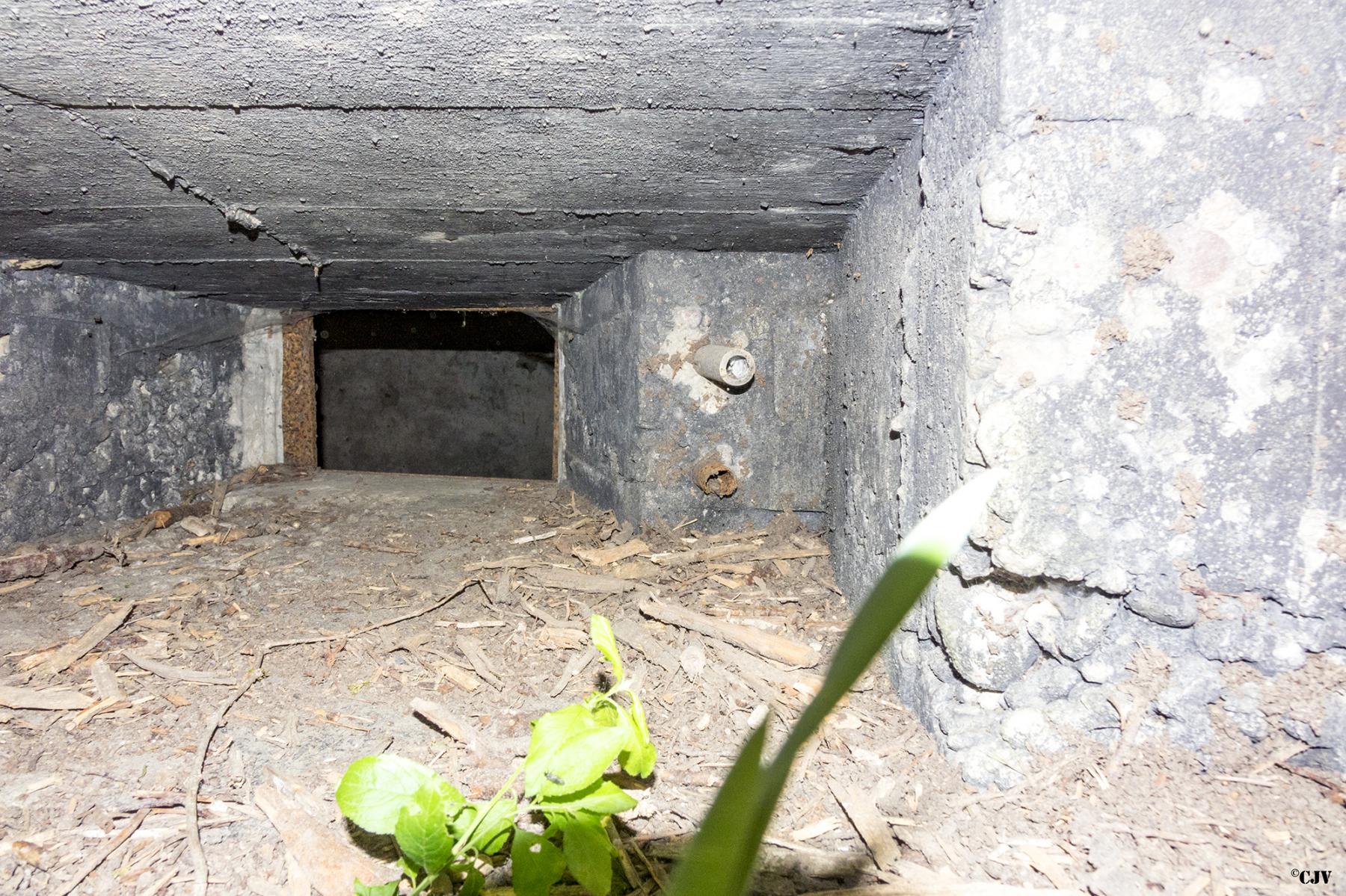 Ligne Maginot - M11B - USINE ELECTRIQUE 4 - (Blockhaus pour arme infanterie) - Le créneau qui flanque vers le blockhaus M32b - Usine Electrique 5 - Lia VERMEULEN
