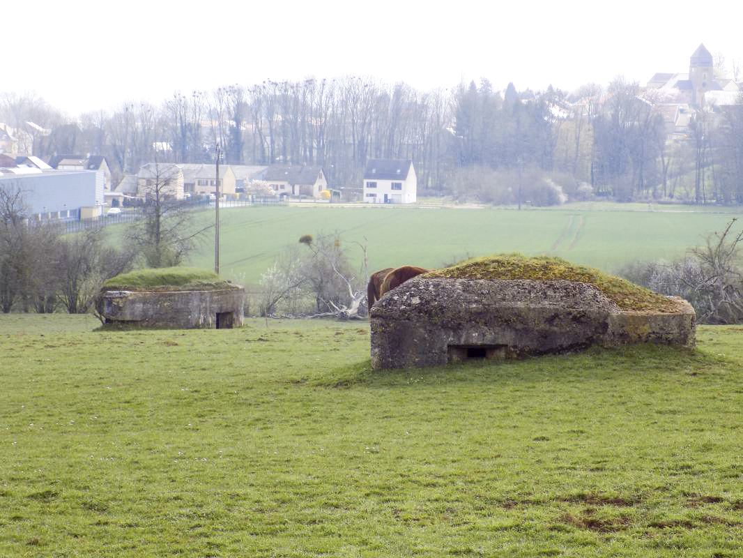 Ligne Maginot - R7 - PAMBOUR - (Blockhaus pour arme infanterie) - Pris du nord-ouest, 15bis à gauche et R7 à droite - R Tucker