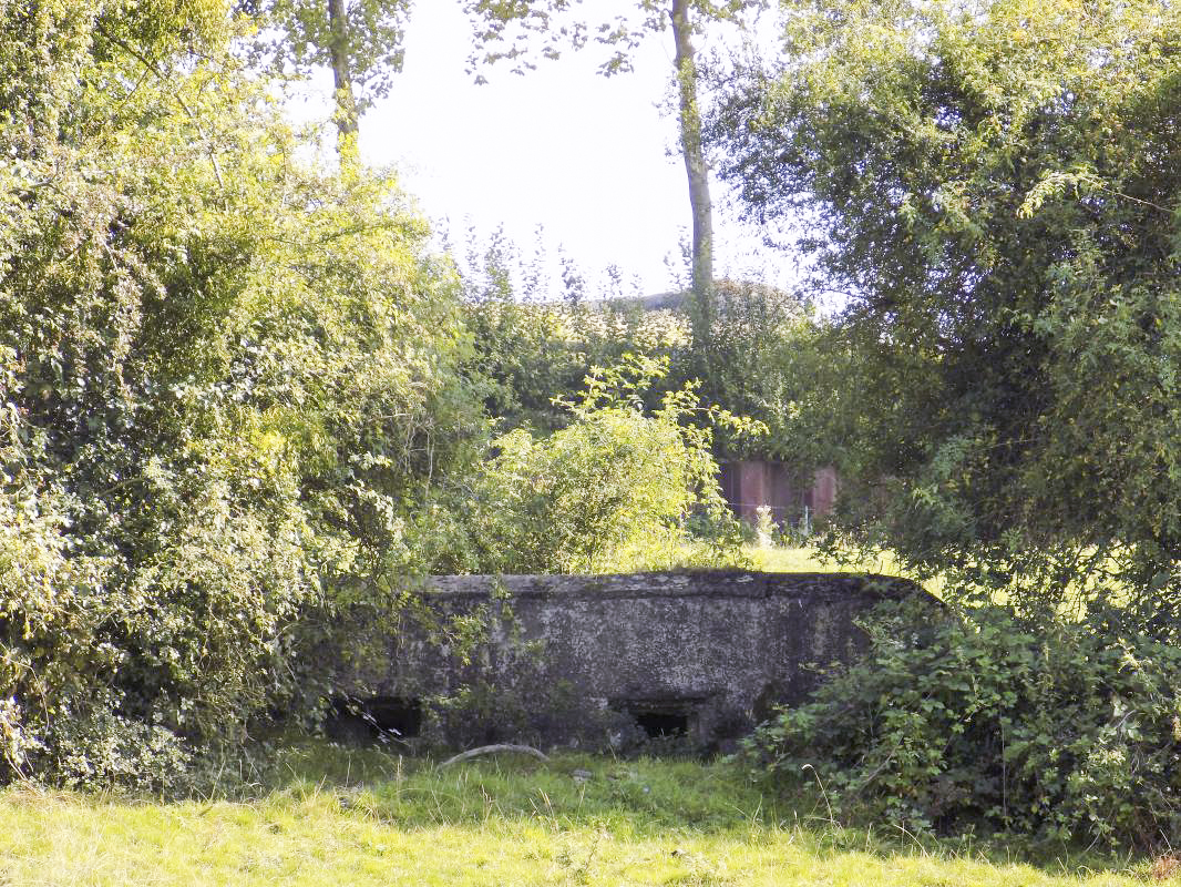 Ligne Maginot - 5 - BELLEVUE SUD - (Blockhaus pour arme infanterie) - Face frontale, avec la casemate d'artillerie de Bellevue visible en arrière plan - R Tucker