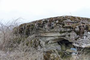 Ligne Maginot - COTE 321 - (Observatoire d'infanterie) - Façade  Est
Les rails de chemin de fer servant de coffrage perdu