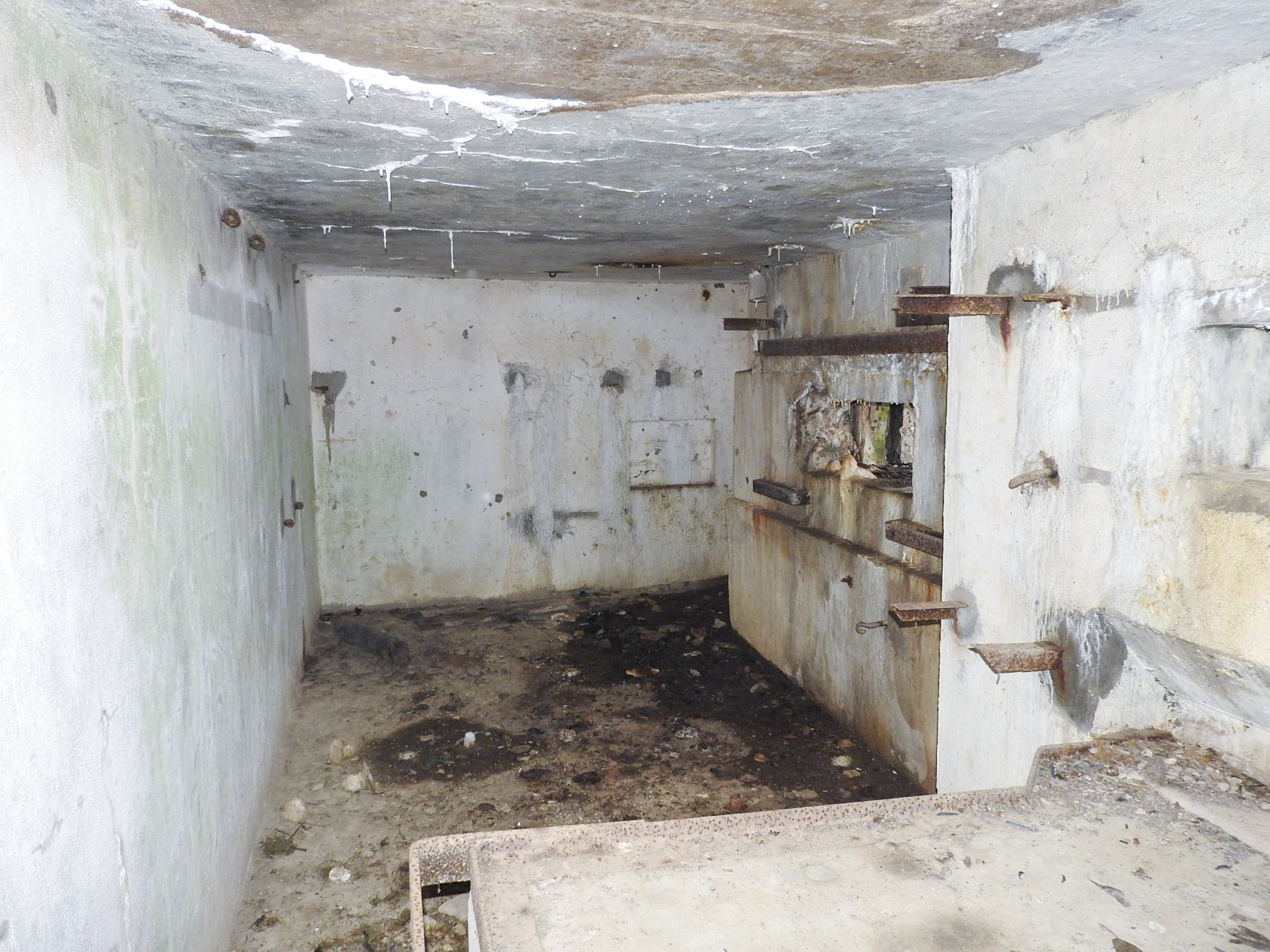 Ligne Maginot - BB24 - (Blockhaus pour canon) - La chambre de tir du blockhaus. L'affût crinoline a disparu. - STENGER Mathieu