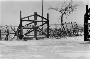 Ligne Maginot - 118 - (Barrage de Route) - Le barrage routier au niveau des avants de l'ouvrage sur la RN 53.
Noter la présence des éléments de Cointet et à l'arrière plan, les blocs 1 et 2 de l'ouvrage de Soetrich