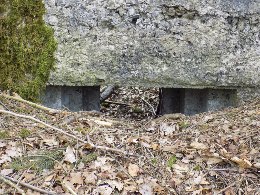 Ligne Maginot - BA104 - ROUTE DE REVIN 1 - (Blockhaus pour canon) - Face frontale créneau central pour mitrailleuse Hotchkiss - R Tucker