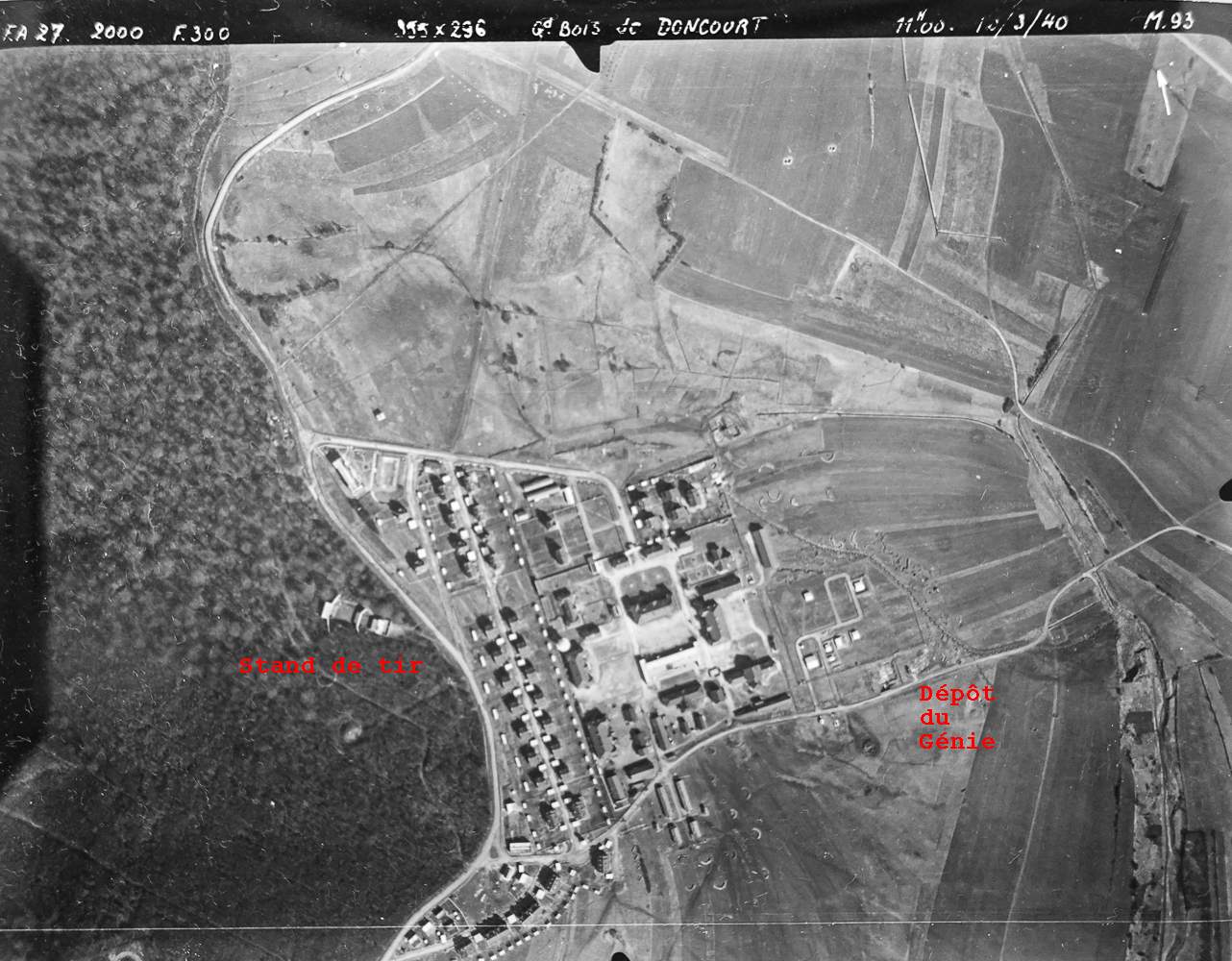 Ligne Maginot - DONCOURT - (Dépôt du Génie) - Vue aérienne du Camp de Doncourt
Mission du 12 mars 1940 - FA27 Alt 2000 - Armée de l'Air 