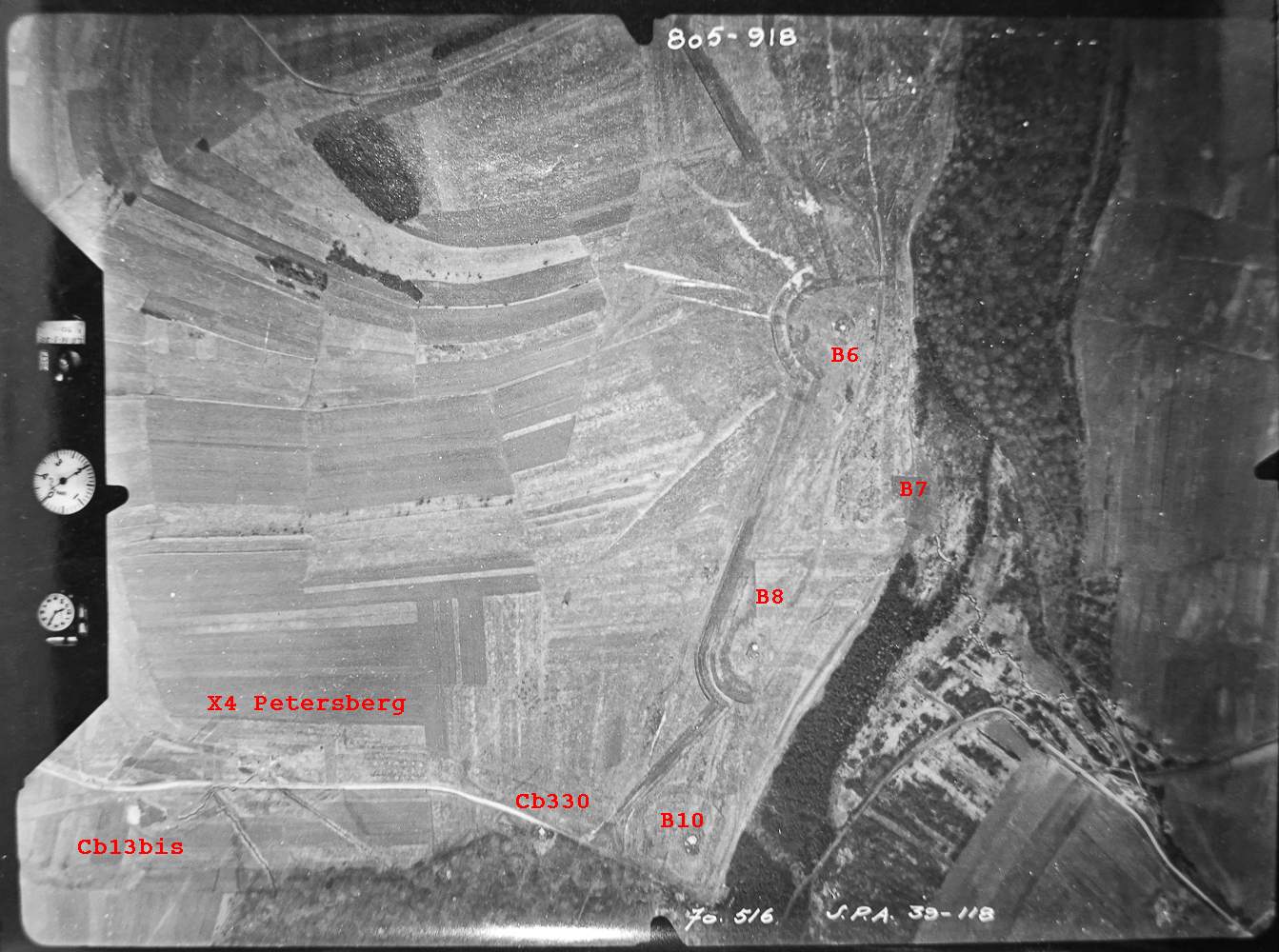 Ligne Maginot - MOLVANGE - A9 - (Ouvrage d'artillerie) - Vue aérienne du 10 mars 1940
Mission 66 - Alt 2000 - Armée de l'Air 