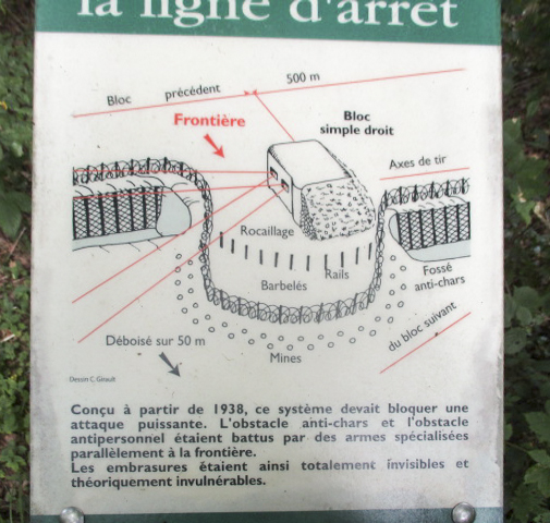 Ligne Maginot - A26-A - FONTAINE OUEST - (Blockhaus pour canon) - Plaque explicative apposée à proximité du blockhaus. - Randonneur62