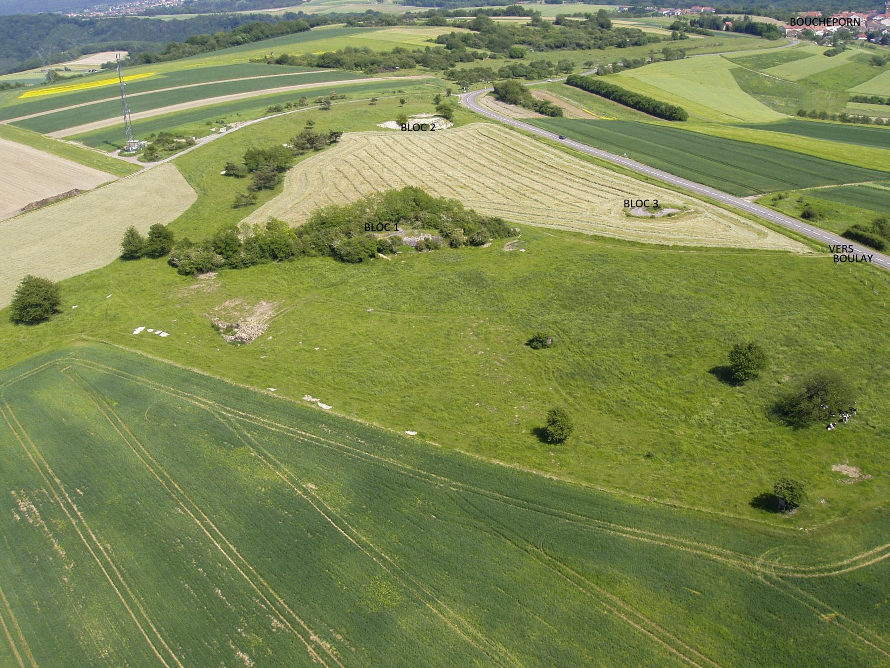 Ligne Maginot - MOTTENBERG - A33 - (Ouvrage d'infanterie) - Vue aérienne de l'ouvrage. - LOSSON Pierre