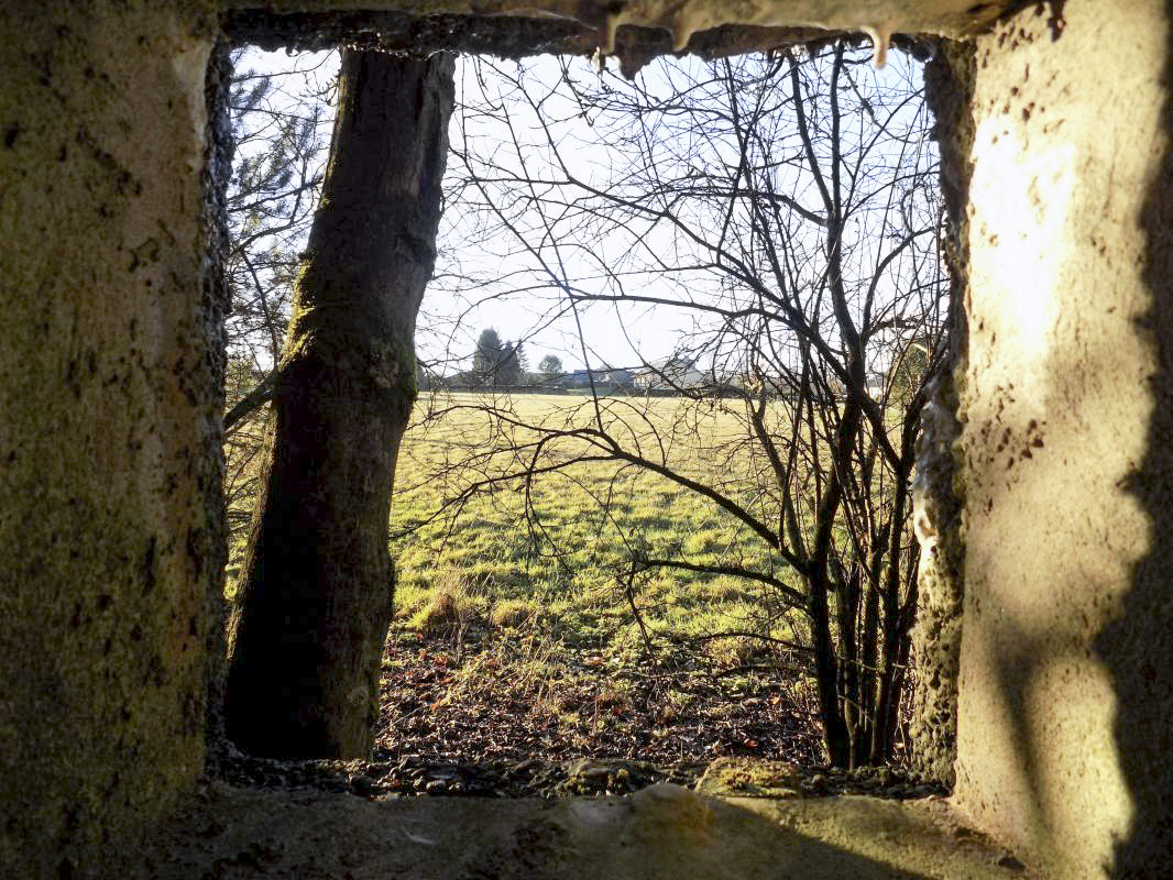 Ligne Maginot - A58 - HIRAUMONT NORD - (Blockhaus pour canon) - Créneau FM, vue vers l'ouest - R Tucker