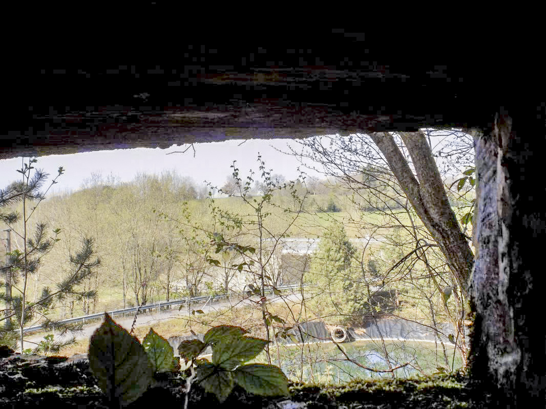 Ligne Maginot - BA89 - MOULIN LACAILLE - (Blockhaus pour canon) - Vue créneau Obs/FM vers le nord-est - R Tucker