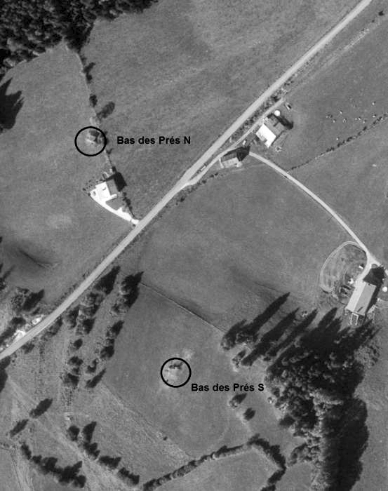 Ligne Maginot - LE BAS DES PRÉS NORD et SUD - (Blockhaus pour arme infanterie) -  - IGN - Géoportail 1968