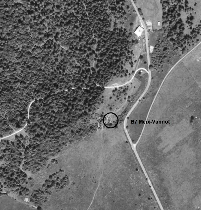 Ligne Maginot - B7 - MEIX-VANNOT - (Blockhaus pour canon) -  - IGN - Géoportail 1969