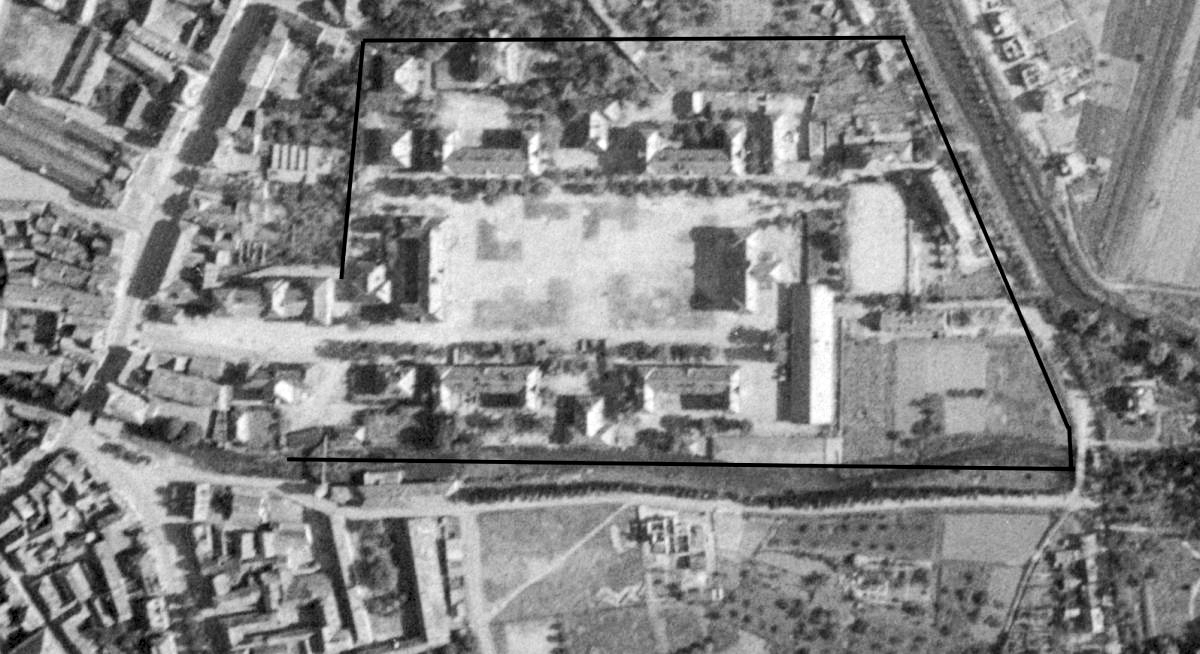 Ligne Maginot - QUARTIER AIME - (Camp de sureté) - Photo aérienne de 1945 permettant de visualiser l'étendue des constructions. - IGN - Géoportail 1945