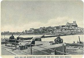 Ligne Maginot - 31/1 - PONT DE BATEAUX DE NEUF BRISACH - (Casemate d'infanterie - Double) - Photo de la propagande allemande  
'Photo de la ligne Maginot vaincue sur le Rhin prés de Neuf Brisach'