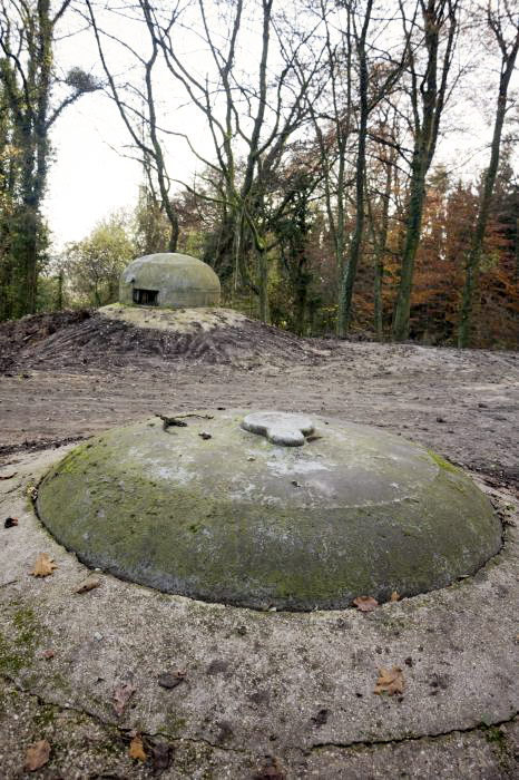 Ligne Maginot - CHENES BRULES - O4 - (Observatoire d'artillerie) - La cloche VP au premier plan, avec la cloche GFM à l'arrière.
Photo prise lors du nettoyage de la parcelle - Frédéric VIEU