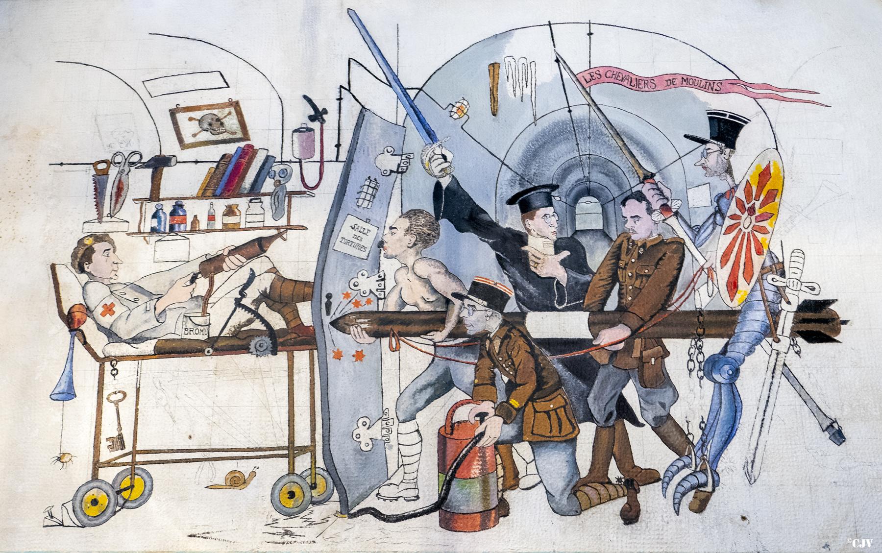 Ligne Maginot - BOUSSE - A24 - (Ouvrage d'infanterie) - 'La médecine'
Peinture murale réalisée par le Lt GENDRE, la peinture la plus connue de cet ouvrage - Lia VERMEULEN