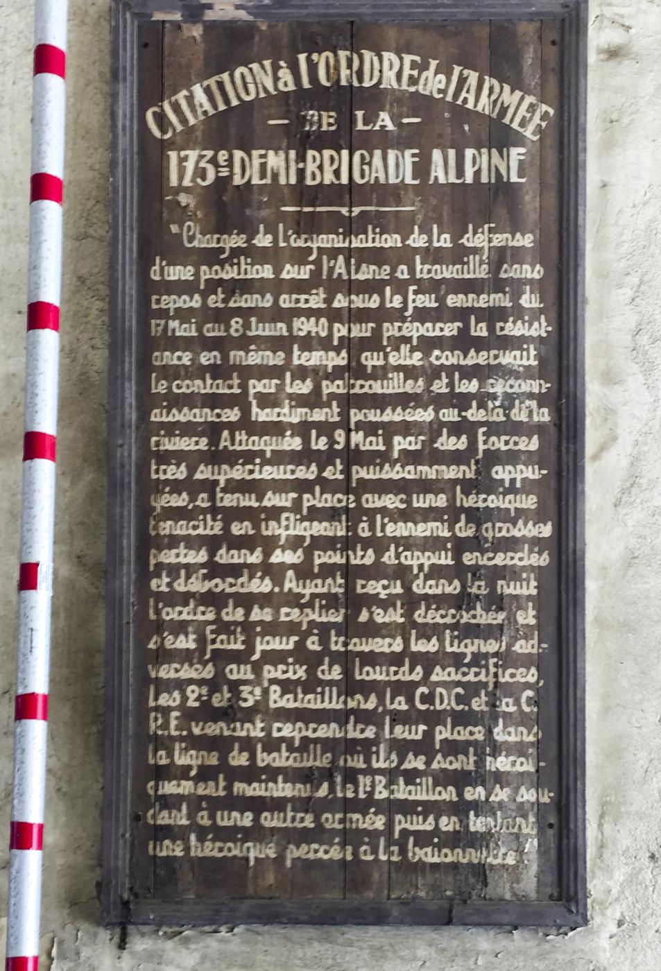 Ligne Maginot - CITADELLE D'AJACCIO (BATTERIE DE CôTE) - (Position d'artillerie préparée) - Plaque commémorative - Fabien-Hubert Leclercq