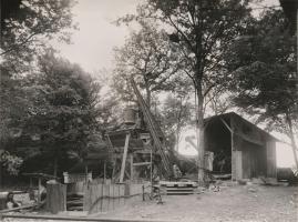 Ligne Maginot - METRICH - A17 - (Ouvrage d'artillerie) - Construction de l'ouvrage par la société La Construction Générale
Photo prise aux environs de 1932
Chantier de bétonnage au droit de l'un des puits de service