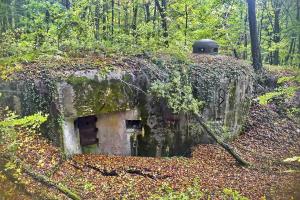 Ligne Maginot - BOIS DE KLANG - X24 (QUARTIER KLANG - III/164° RIF) - (Abri) - Entrée droite
Avec antenne radio, fossé diamant et cloche GFM