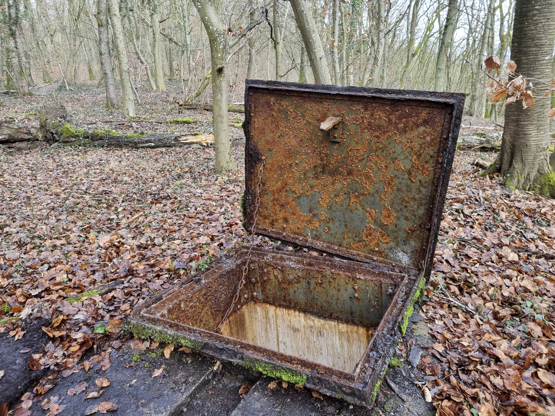 Ligne Maginot - 82M - (Chambre de coupure) - La trappe, fortement rouillée, ouverte. - DK_Antoine4