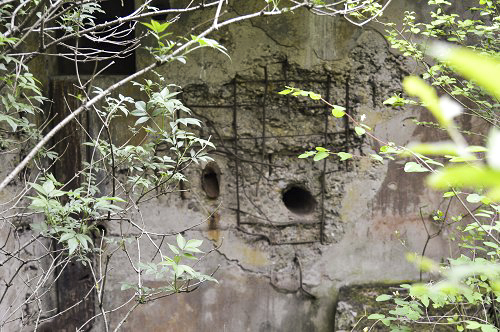 Ligne Maginot - LANGHEP SUD - C64 - (Casemate d'infanterie - Simple) - Noter les impacts de tirs et le reste de peinture camouflée. - Gut didier